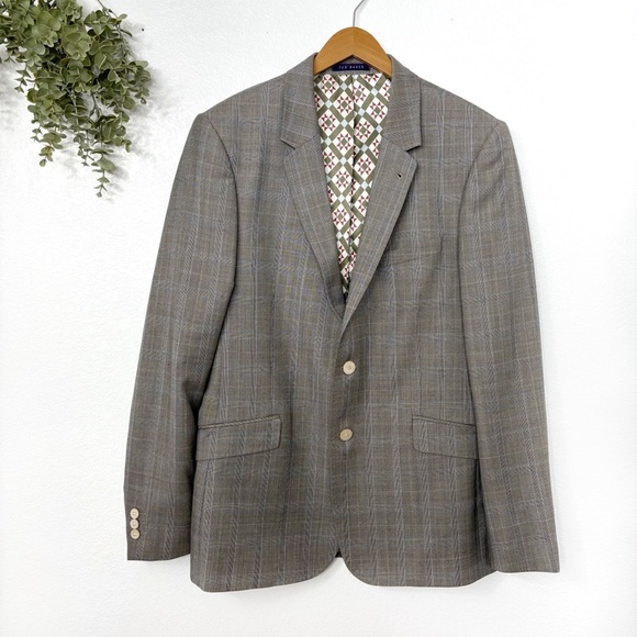 TED BAKER • Men's Covjak Debonair Peak Check Jacket - Picture 1 of 6